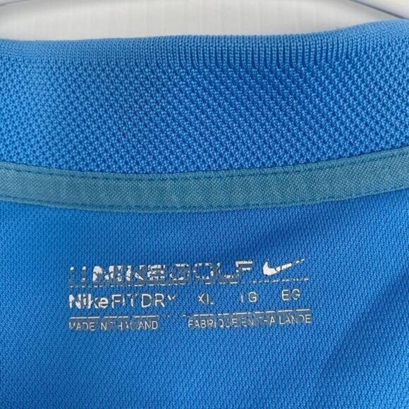 Nike Golf Shirt Mens Sz XL Blue Polo Dri Fit Short Sleeve Lightweight Used - Picture 2 of 15